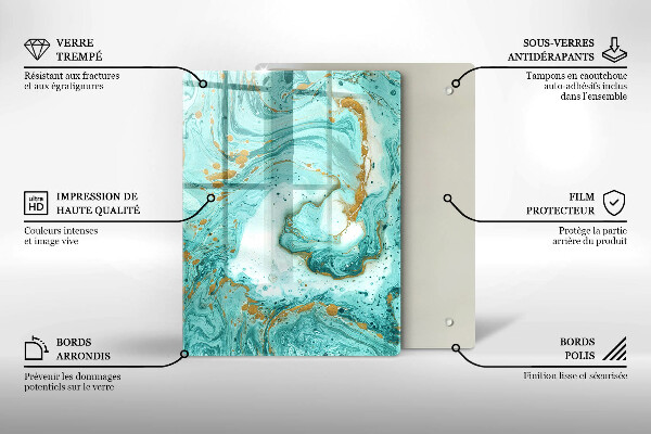 Induction hob protector Blue abstraction