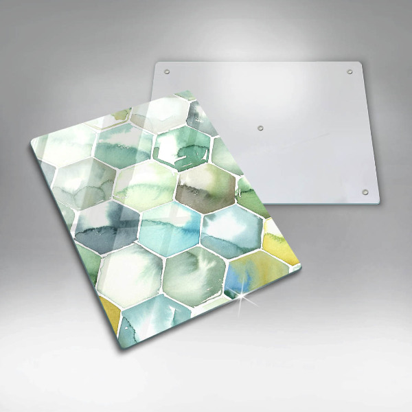 Induction hob protector Watercolor hexagons