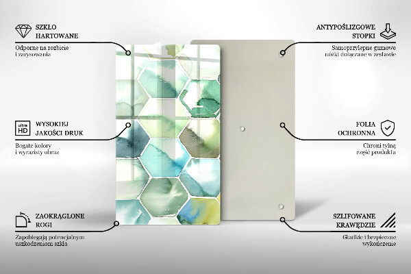 Induction hob protector Watercolor hexagons