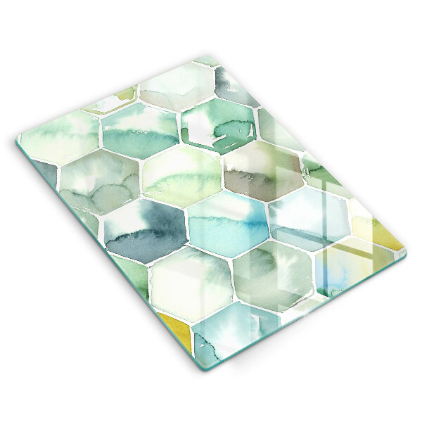 Induction hob protector Watercolor hexagons