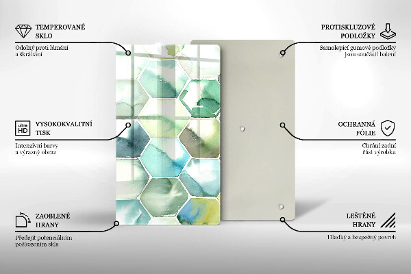 Induction hob protector Watercolor hexagons