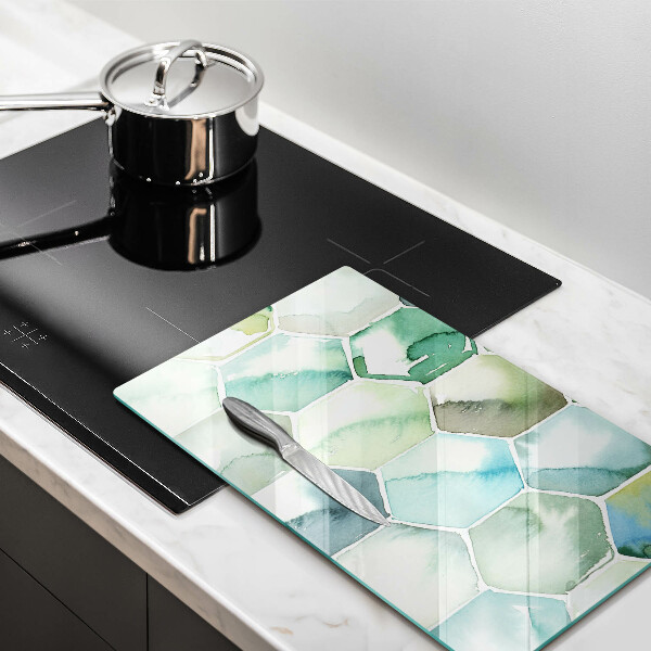 Induction hob protector Watercolor hexagons