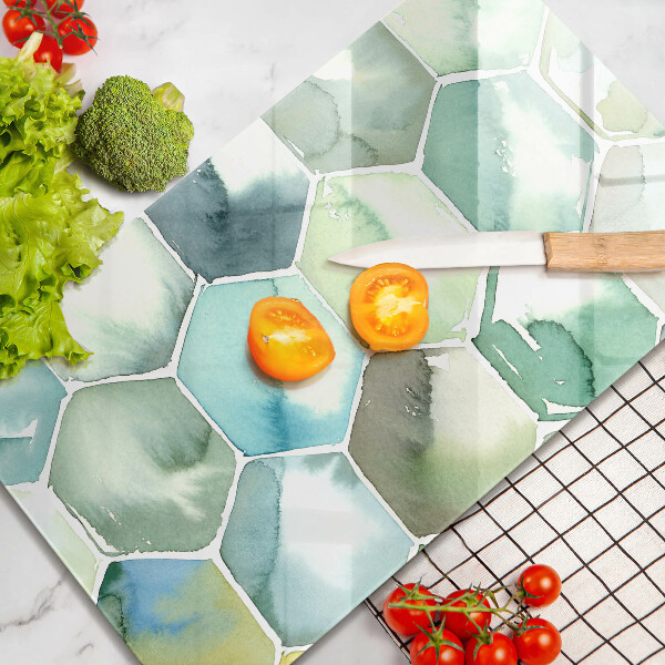 Induction hob protector Watercolor hexagons