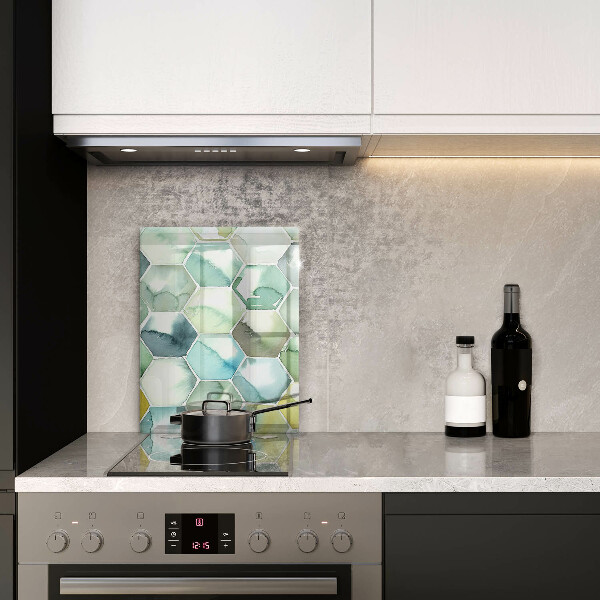 Induction hob protector Watercolor hexagons