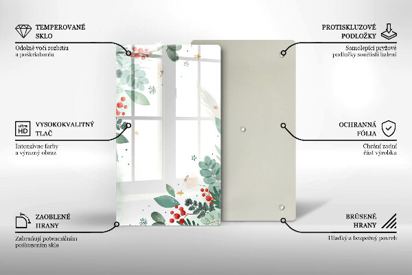 Induction hob protector Watercolors leaves