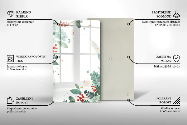 Induction hob protector Watercolors leaves