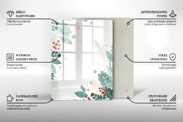 Induction hob protector Watercolors leaves