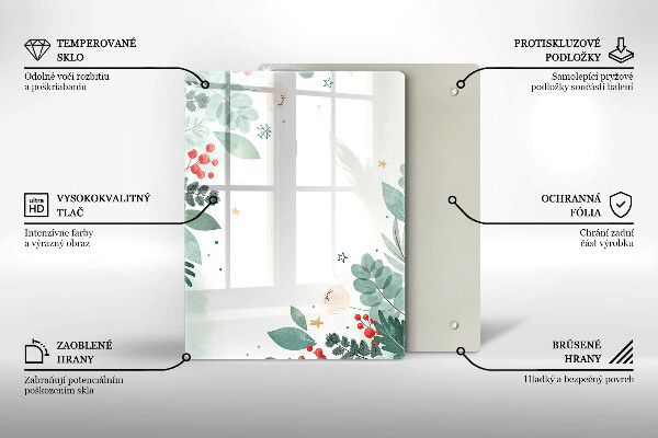 Induction hob protector Watercolors leaves