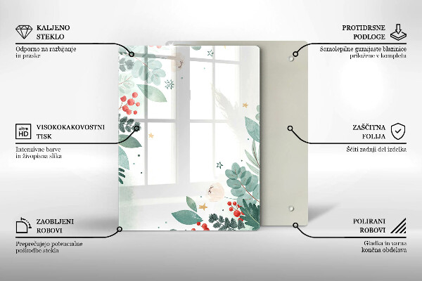 Induction hob protector Watercolors leaves