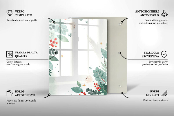 Induction hob protector Watercolors leaves