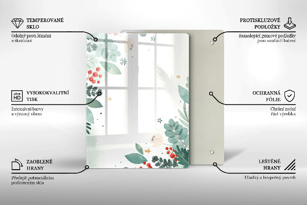 Induction hob protector Watercolors leaves