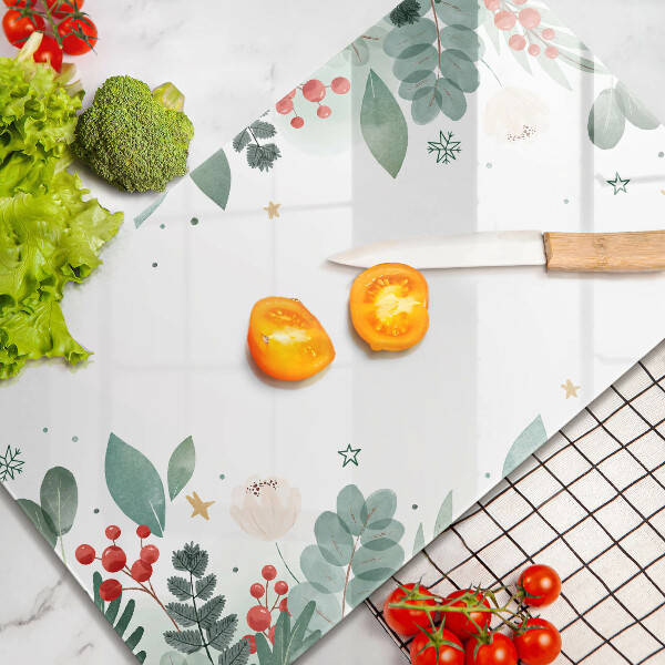 Induction hob protector Watercolors leaves