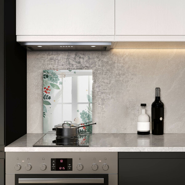 Induction hob protector Watercolors leaves