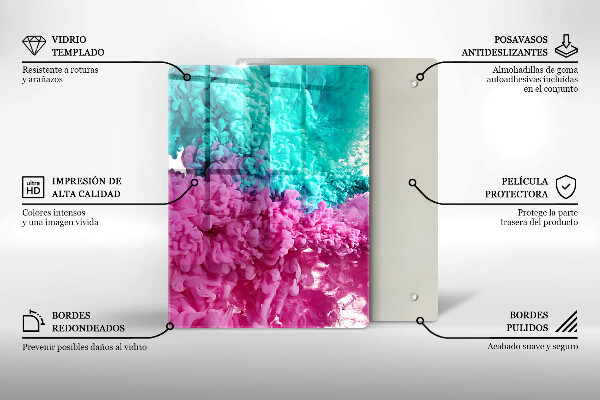 Worktop cover Turkos-pink smoke