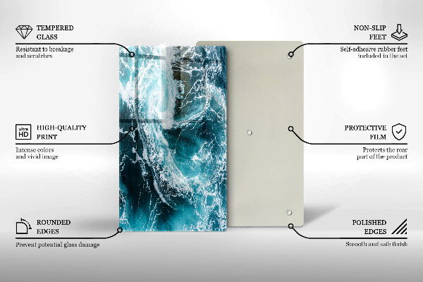 Worktop cover Foamed water waves