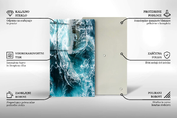 Worktop cover Foamed water waves