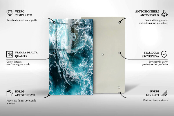 Worktop cover Foamed water waves