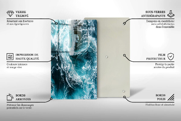 Worktop cover Foamed water waves