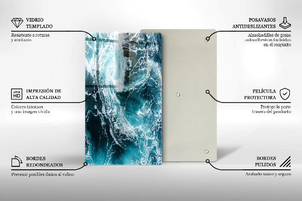 Worktop cover Foamed water waves