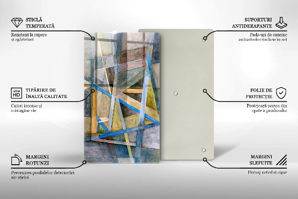 Induction hob protector Painted abstraction lines