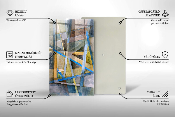 Induction hob protector Painted abstraction lines