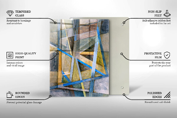 Induction hob protector Painted abstraction lines