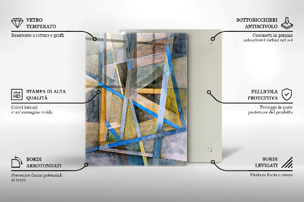 Induction hob protector Painted abstraction lines