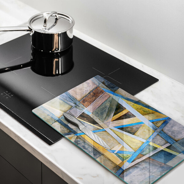 Induction hob protector Painted abstraction lines