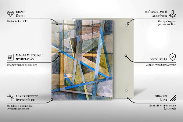 Induction hob protector Painted abstraction lines