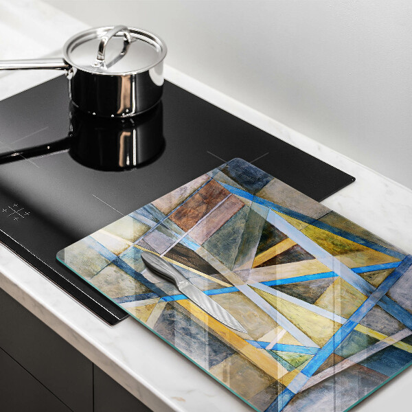 Induction hob protector Painted abstraction lines