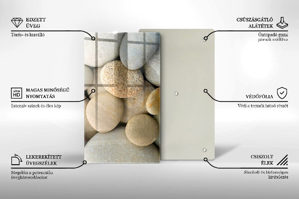 Induction hob protector Oval stone pattern