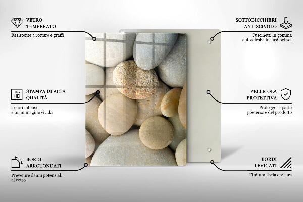 Induction hob protector Oval stone pattern