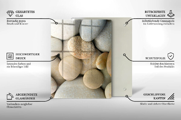 Induction hob protector Oval stone pattern