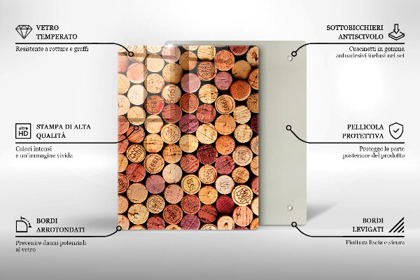 Induction hob protector Wine corks pattern