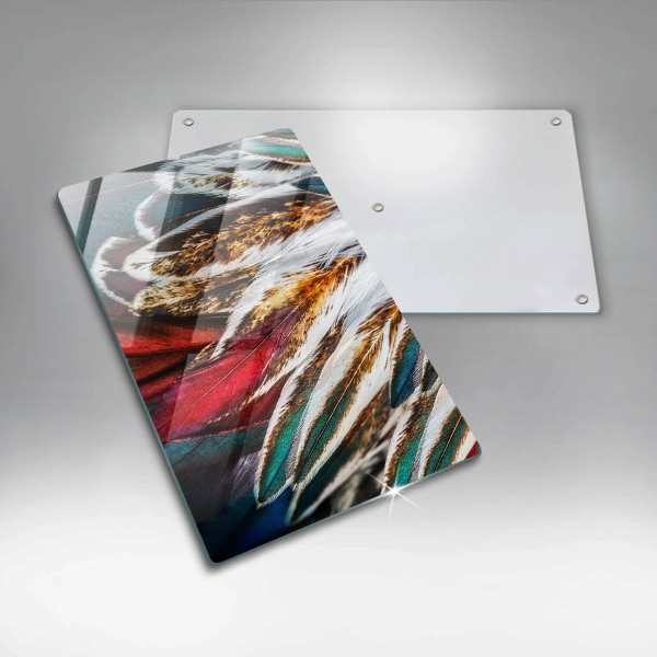 Induction hob protector Boho bird feathers