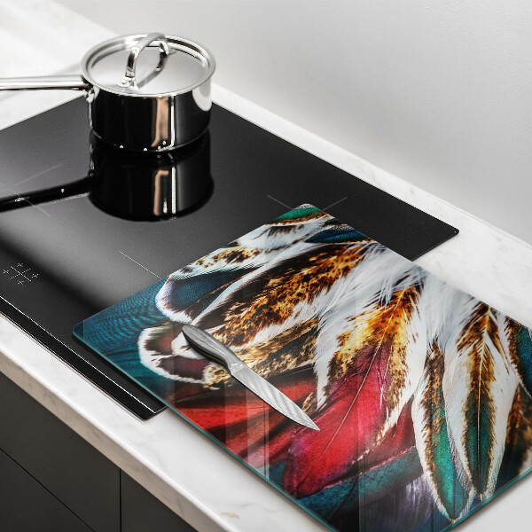 Induction hob protector Boho bird feathers