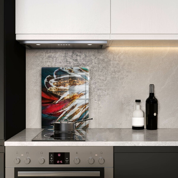 Induction hob protector Boho bird feathers