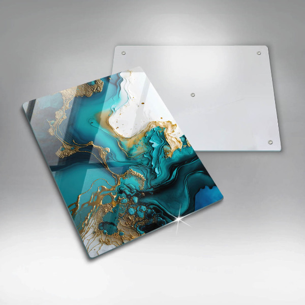 Induction hob protector Turquoise abstraction