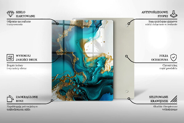 Induction hob protector Turquoise abstraction