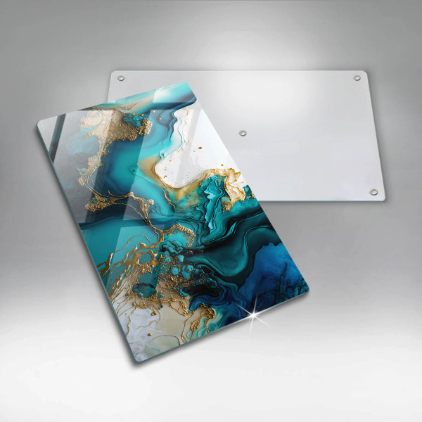 Induction hob protector Turquoise abstraction