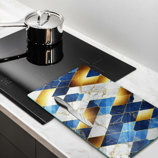 Induction hob protector Golden Rombs Marble