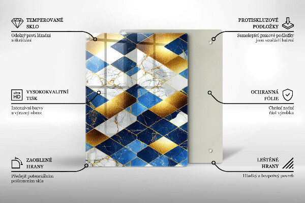 Induction hob protector Golden Rombs Marble