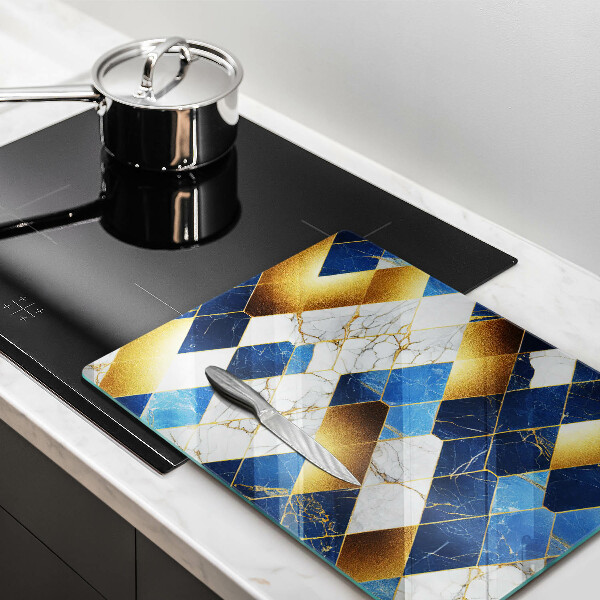 Induction hob protector Golden Rombs Marble