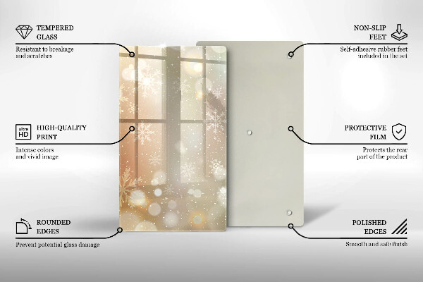 Induction hob protector Snowflakes