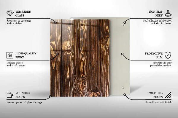 Induction hob protector Wood texture