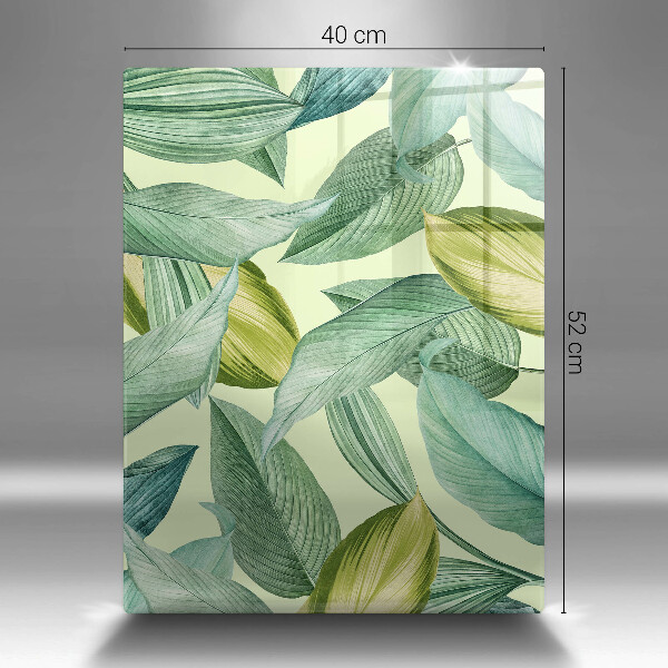 Induction hob protector Green tropical leaves