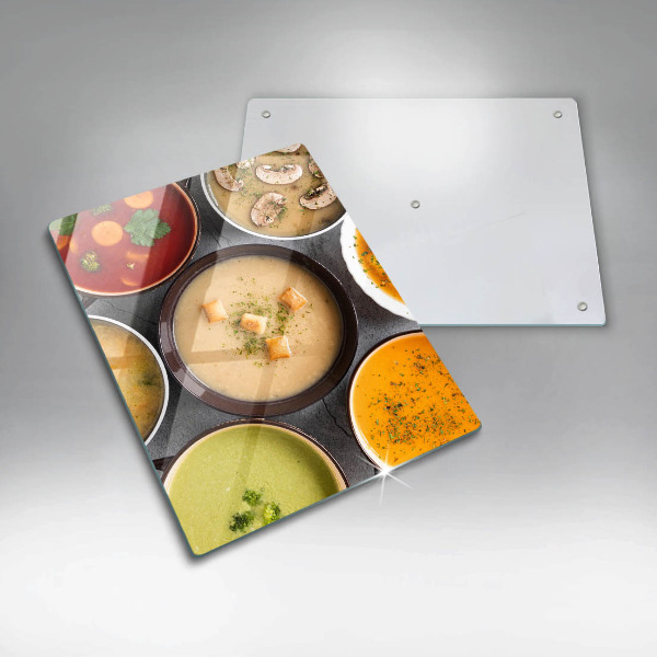 Work surface savers Colorful soups