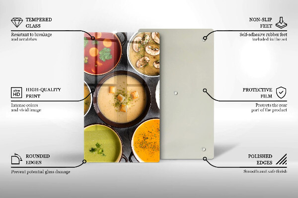 Work surface savers Colorful soups