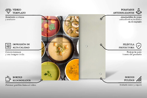 Work surface savers Colorful soups