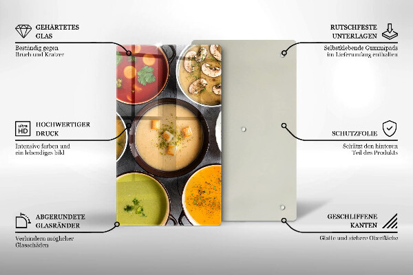 Work surface savers Colorful soups